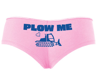 Plow Me - Funny Tractor Design - Pink Boyshort