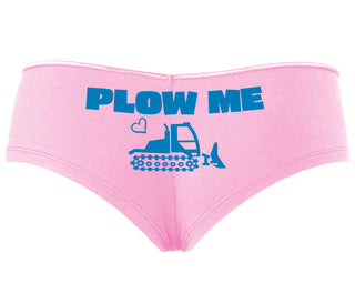 Plow Me - Funny Tractor Design - Pink Boyshort