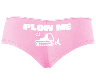 Plow Me - Funny Tractor Design - Pink Boyshort