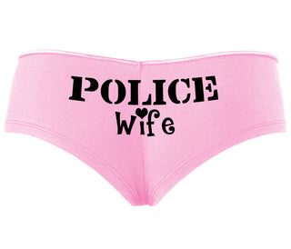 Police Wife Stencil Design - Pink Boyshort