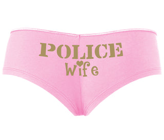 Police Wife Stencil Design - Pink Boyshort