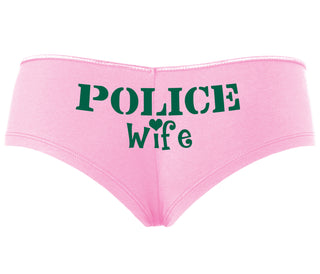 Police Wife Stencil Design - Pink Boyshort