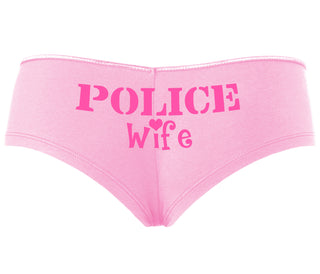 Police Wife Stencil Design - Pink Boyshort