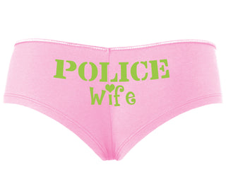Police Wife Stencil Design - Pink Boyshort
