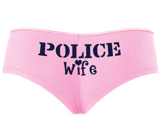Police Wife Stencil Design - Pink Boyshort