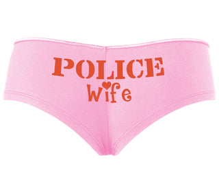 Police Wife Stencil Design - Pink Boyshort