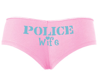 Police Wife Stencil Design - Pink Boyshort