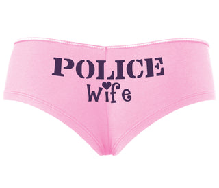 Police Wife Stencil Design - Pink Boyshort