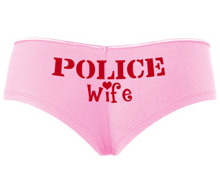Police Wife Stencil Design - Pink Boyshort