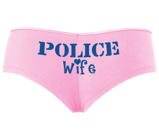 Police Wife Stencil Design - Pink Boyshort