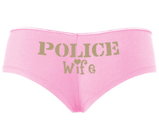 Police Wife Stencil Design - Pink Boyshort