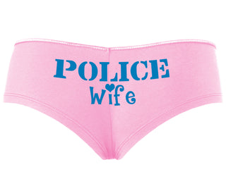Police Wife Stencil Design - Pink Boyshort