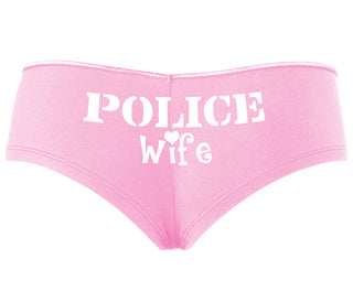Police Wife Stencil Design - Pink Boyshort
