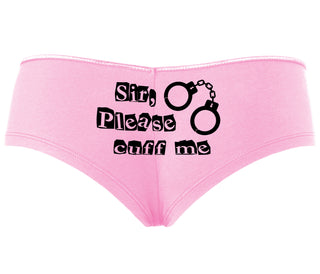 Sir Please Cuff Me - Pink Boyshort