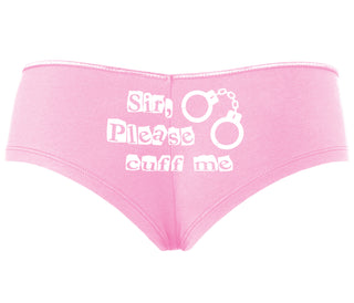 Sir Please Cuff Me - Pink Boyshort