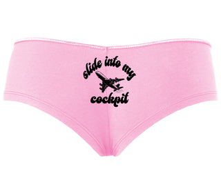 Slide Into My Cockpit - Pink Boyshort