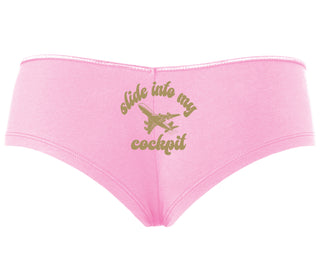Slide Into My Cockpit - Pink Boyshort