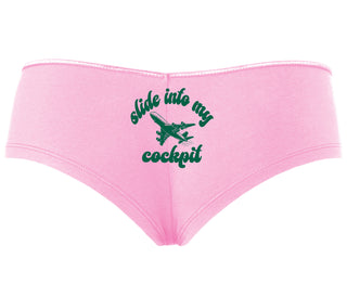 Slide Into My Cockpit - Pink Boyshort