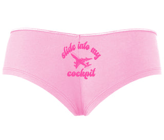 Slide Into My Cockpit - Pink Boyshort