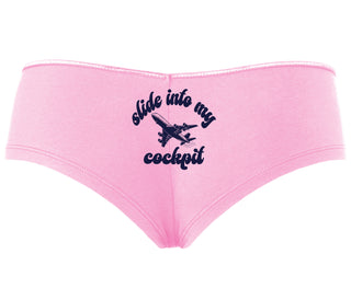 Slide Into My Cockpit - Pink Boyshort