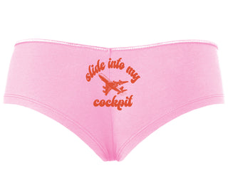 Slide Into My Cockpit - Pink Boyshort