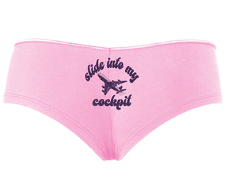 Slide Into My Cockpit - Pink Boyshort