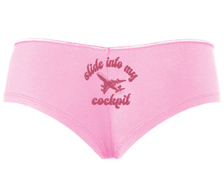 Slide Into My Cockpit - Pink Boyshort