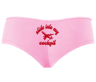 Slide Into My Cockpit - Pink Boyshort