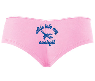 Slide Into My Cockpit - Pink Boyshort