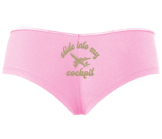 Slide Into My Cockpit - Pink Boyshort