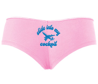 Slide Into My Cockpit - Pink Boyshort