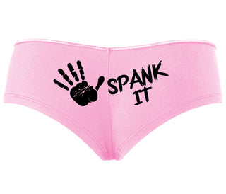 Spank It - Cute Hand Print - Pink Boyshort