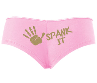 Spank It - Cute Hand Print - Pink Boyshort