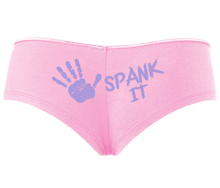 Spank It - Cute Hand Print - Pink Boyshort