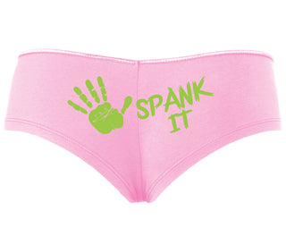 Spank It - Cute Hand Print - Pink Boyshort