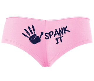 Spank It - Cute Hand Print - Pink Boyshort