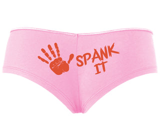 Spank It - Cute Hand Print - Pink Boyshort