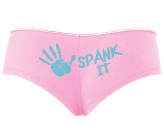 Spank It - Cute Hand Print - Pink Boyshort