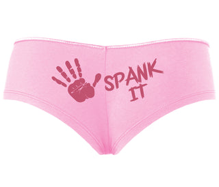 Spank It - Cute Hand Print - Pink Boyshort
