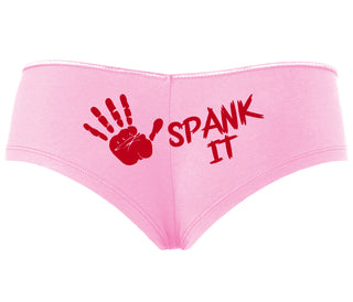 Spank It - Cute Hand Print - Pink Boyshort