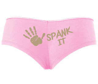 Spank It - Cute Hand Print - Pink Boyshort