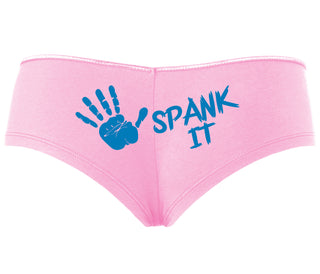 Spank It - Cute Hand Print - Pink Boyshort