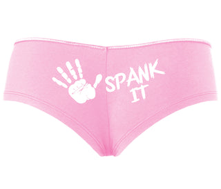 Spank It - Cute Hand Print - Pink Boyshort