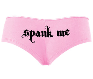 Spank Me - Goth Font - Pink Boyshort