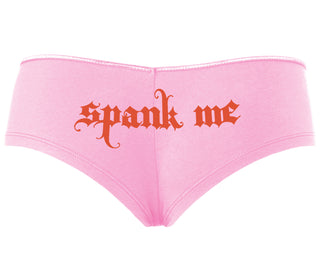Spank Me - Goth Font - Pink Boyshort