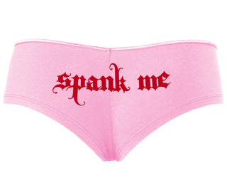 Spank Me - Goth Font - Pink Boyshort