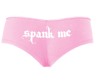 Spank Me - Goth Font - Pink Boyshort