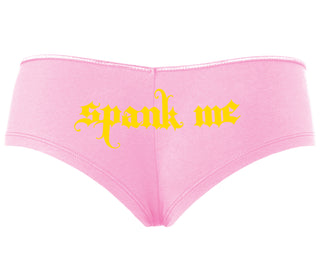 Spank Me - Goth Font - Pink Boyshort