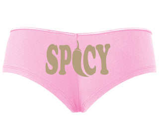 Spicy - Cute Pepper Logo - Pink Boyshort