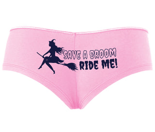 Save A Broom - Ride Me - Witch - Pink Boyshort